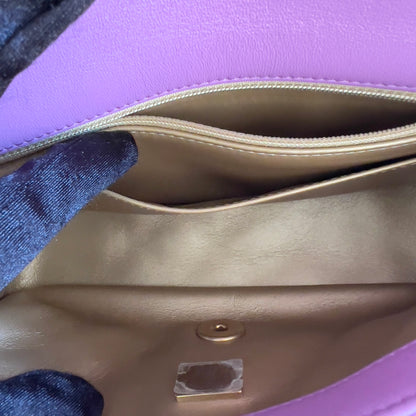 Chanel Lavender Lamb Skin Mini Rectangular Crush Flap Bag