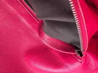 Fendi raspberry pink shearling baguette