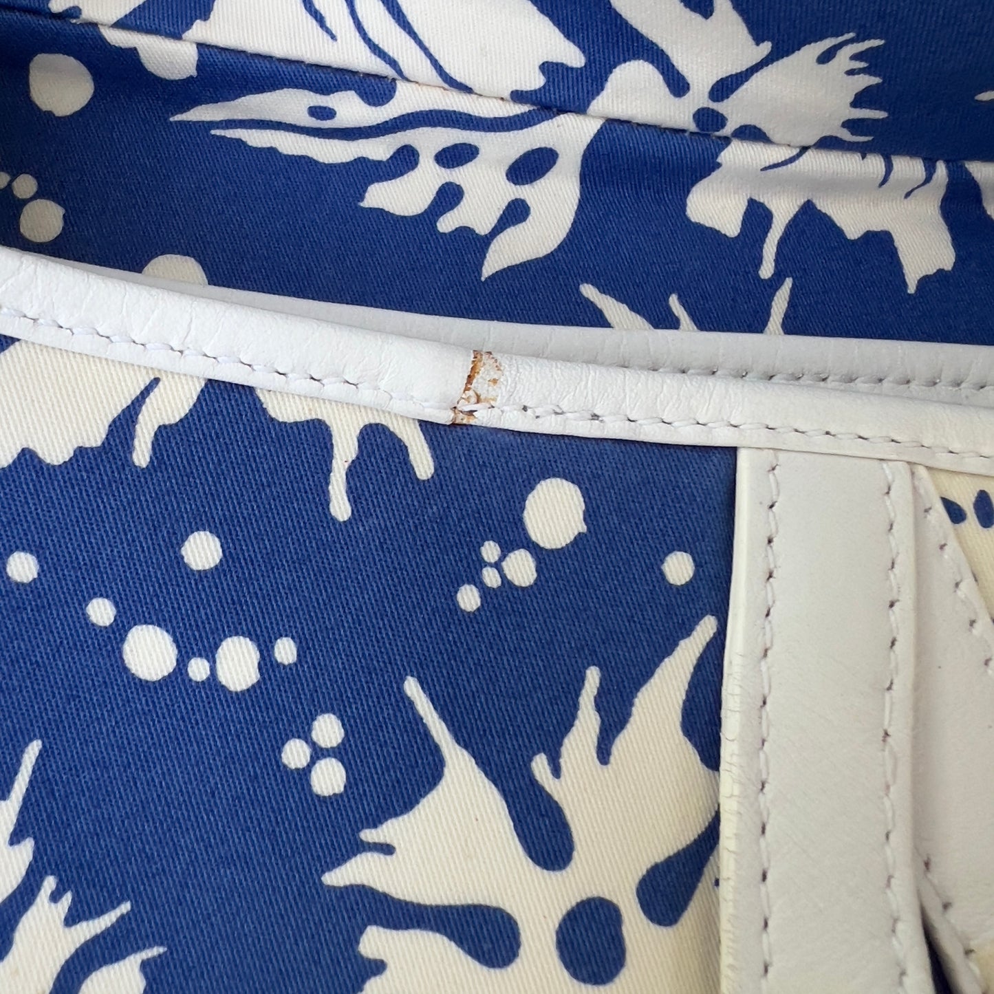 Vintage Christine Dior Canvas Surf Chic Saddle Bag Blue White