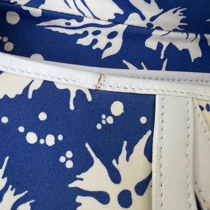 Vintage Christine Dior Canvas Surf Chic Saddle Bag Blue White
