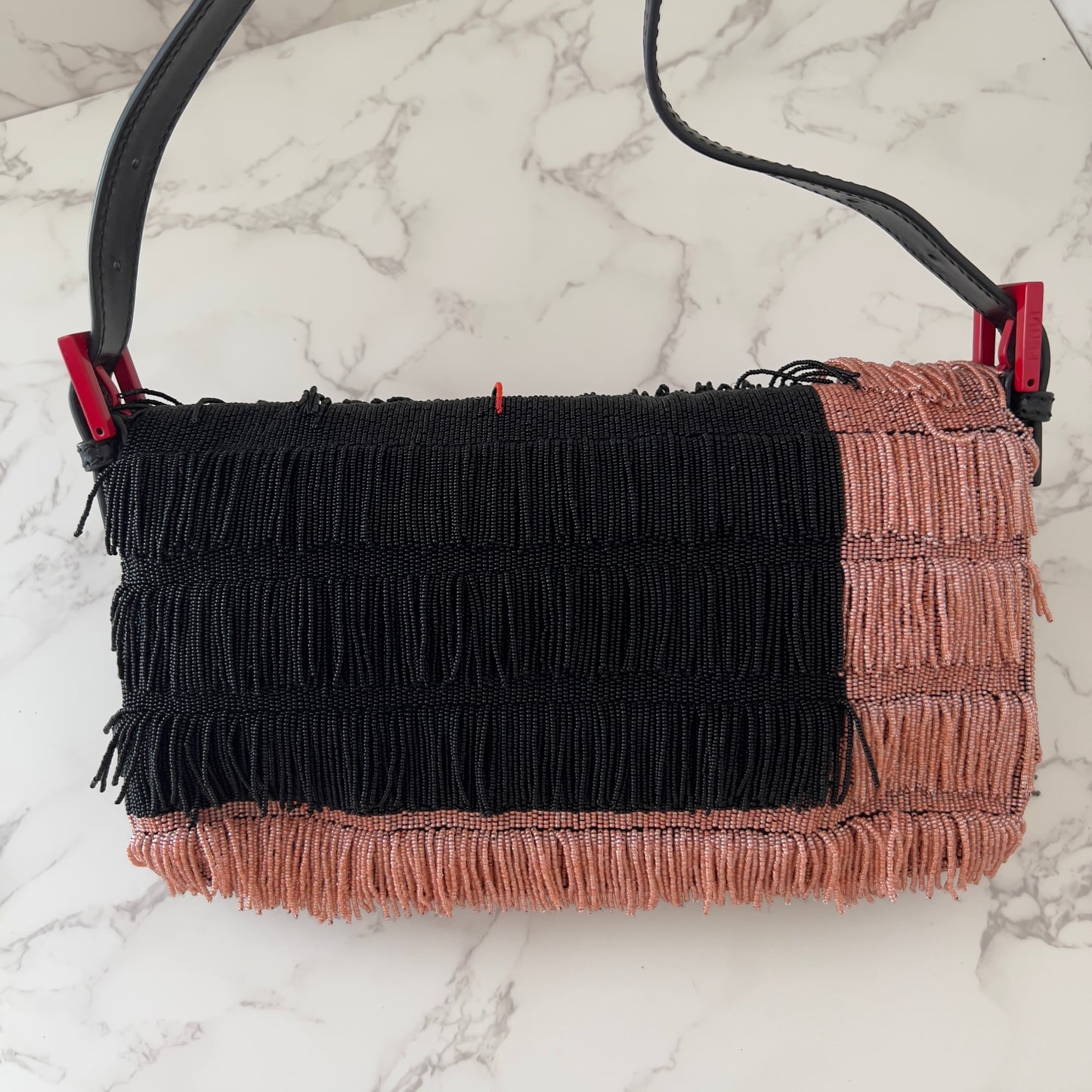 Fendi 3D beaded fringe baguette
