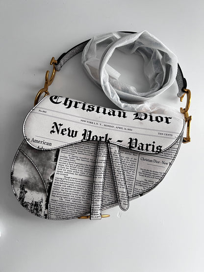 Dior calfskin newspaper saddle bag