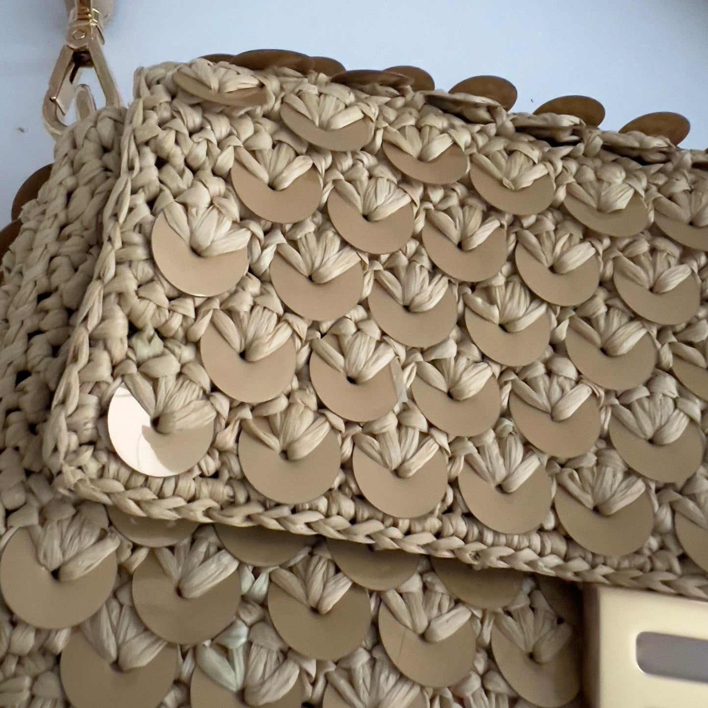 NWT! Fendi Raffia & Sequin Baguette