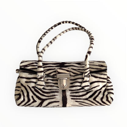 Prada Zebra Print Pony Hair Shoulder Bag