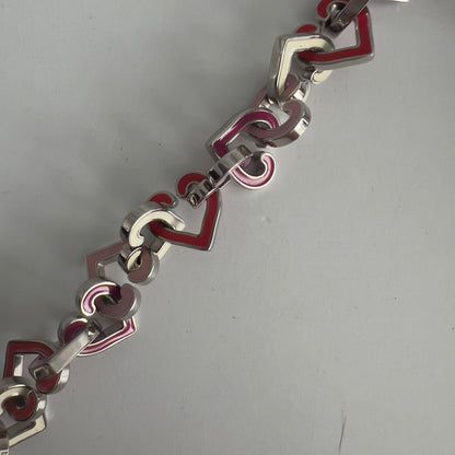 Vintage Chanel Pink Quilted Lambskin Medium Heart Chain Valentine Flap Bag