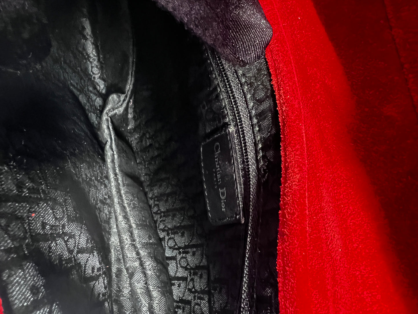 Vintage  Dior red Python with suede saddle