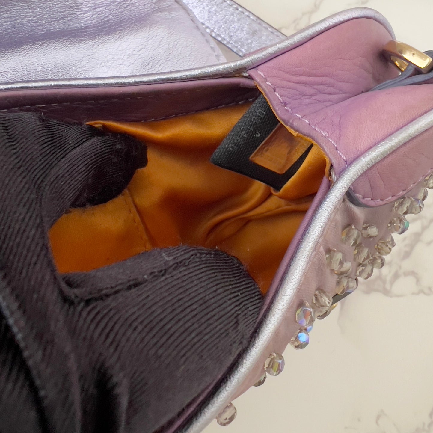 Vintage FENDI Mirror Vanity Clutch Shoulder Bag