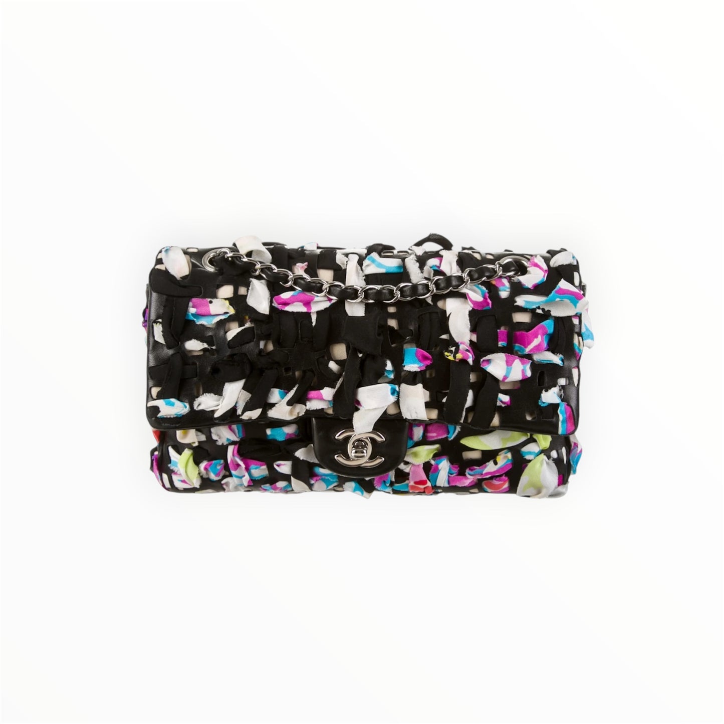 Chanel Limited Edition Scarf-Woven Lambskin Classic Flap Bag