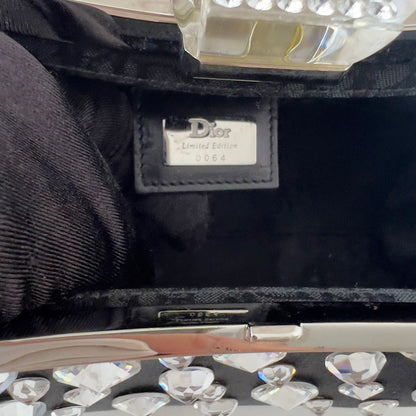 Vintage Dior Diva Rhinestone Black satin bag
