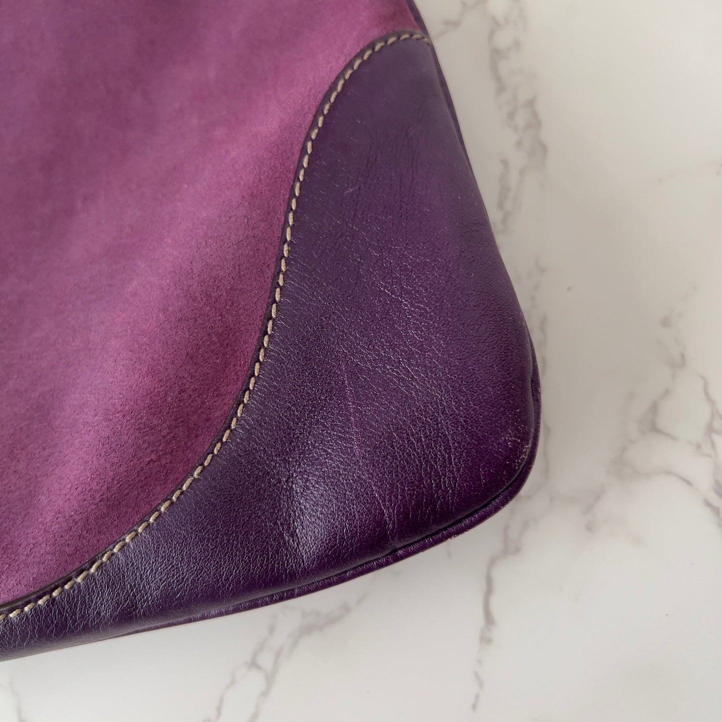 Vintage Gucci Suede Studded Jackie O Bouvier Hobo Purple