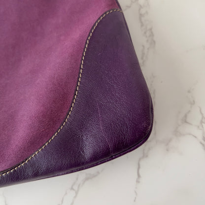 Vintage Gucci Suede Studded Jackie O Bouvier Hobo Purple