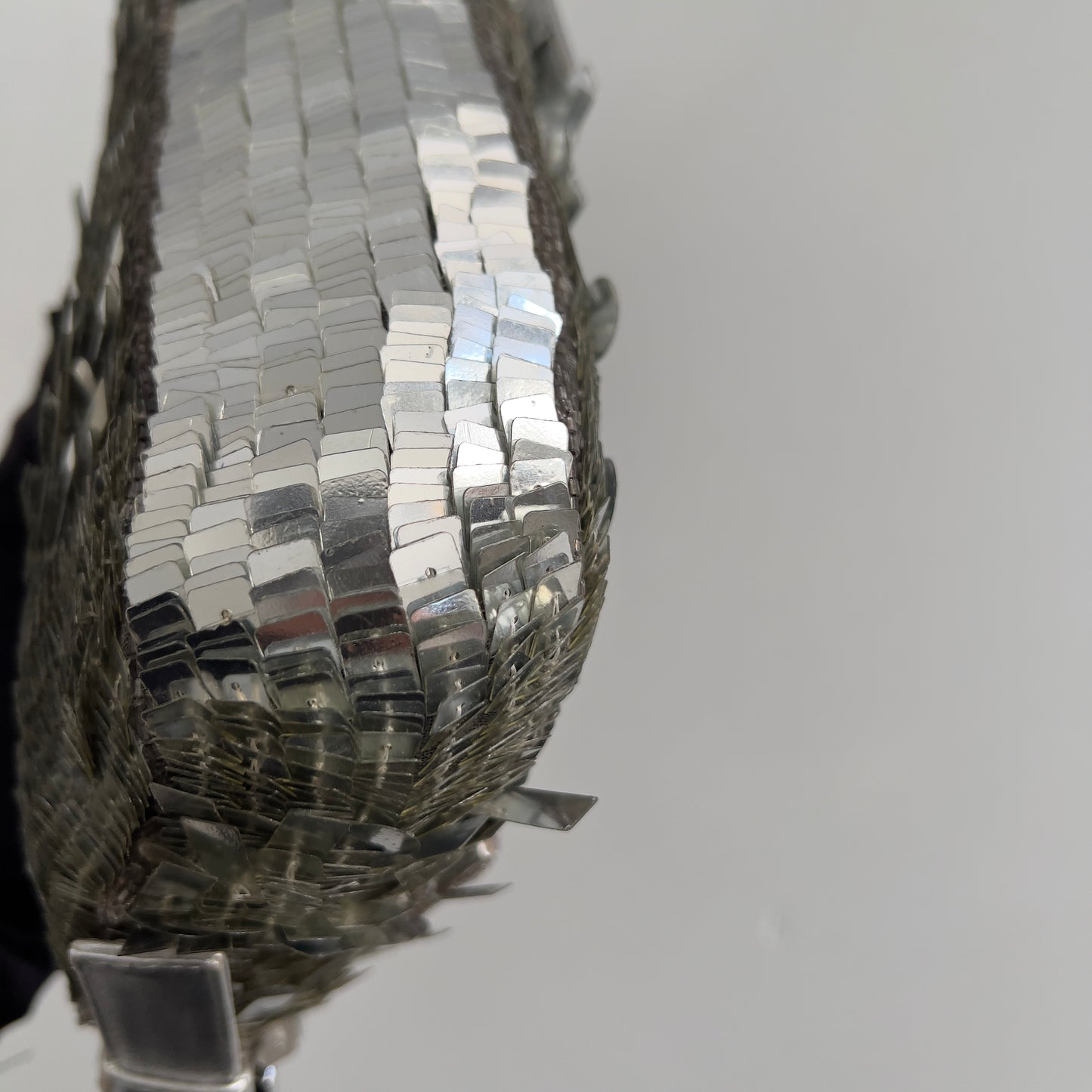 Vintage Fendi silver sequin baguette