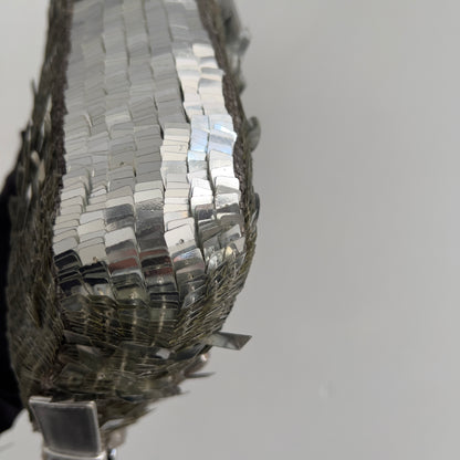 Vintage Fendi silver sequin baguette