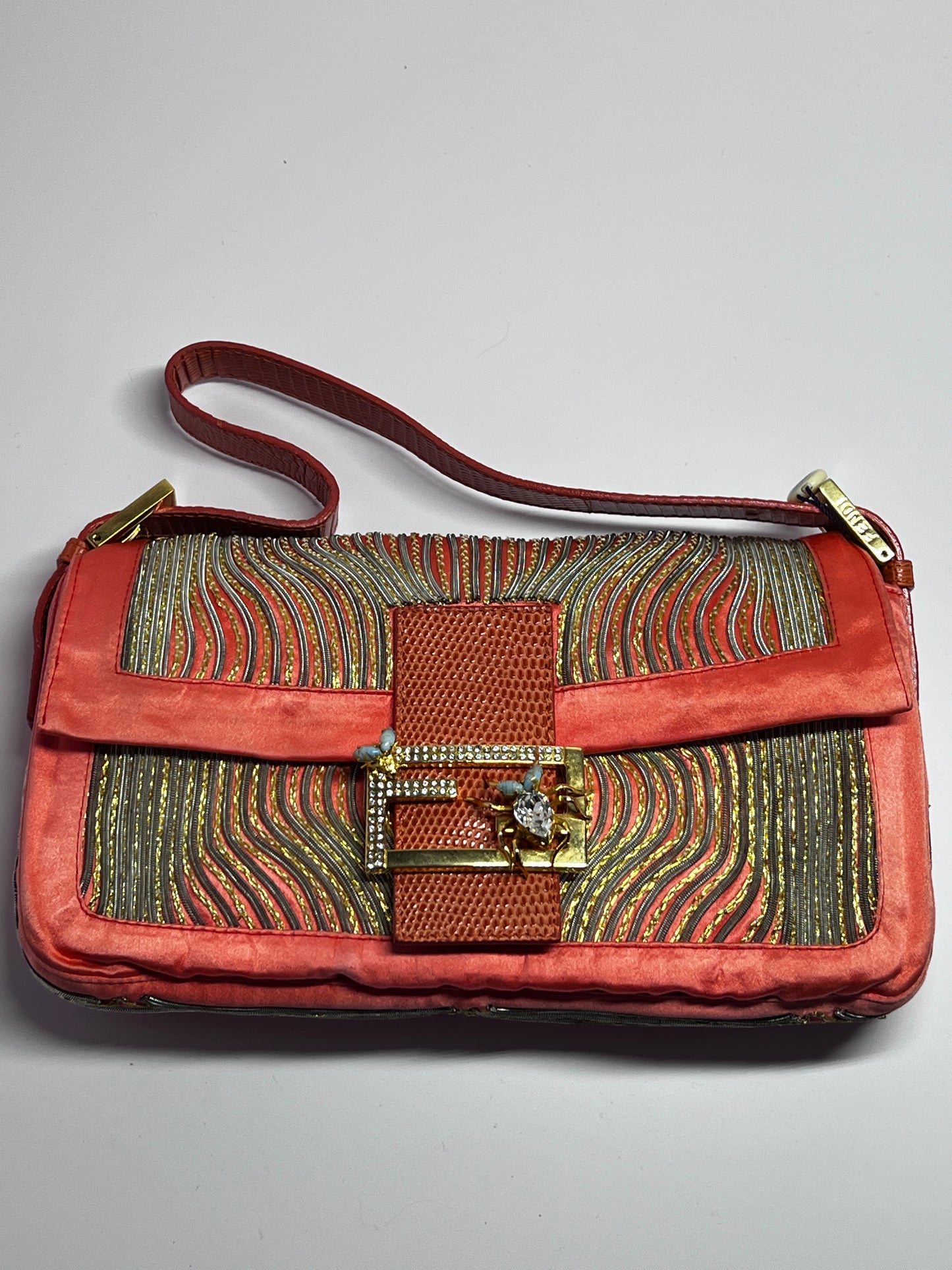 Vintage Custom Fendi Baguette – Tropical Insect Embroidery