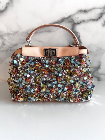 Fendi multi sequin & rhinestones peekaboo small size