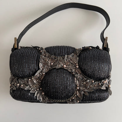 Vintage Fendi Deep Jungle Beaded Embroidery Baguette