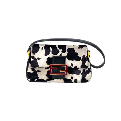 Fendi baguette mini mamma pony hair shoulder bag