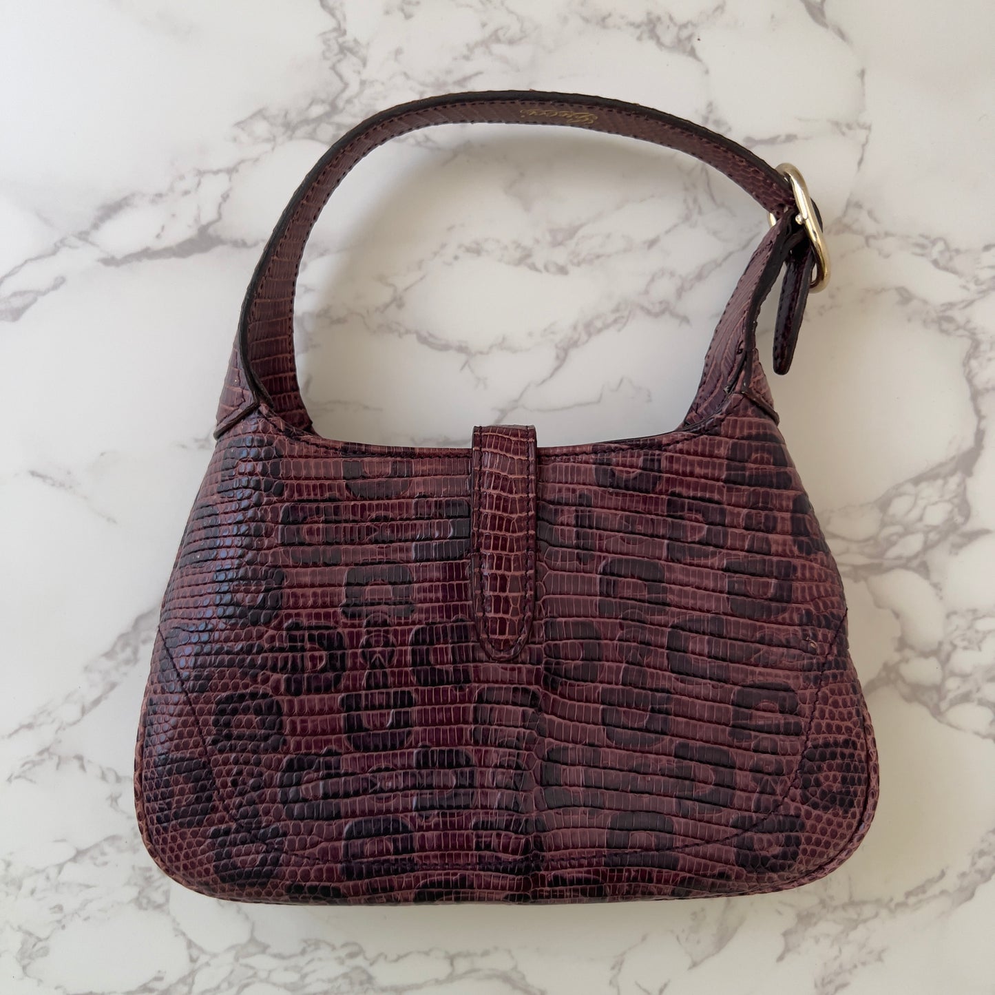 Vintage Gucci Lizard Embossed Mini Jackie