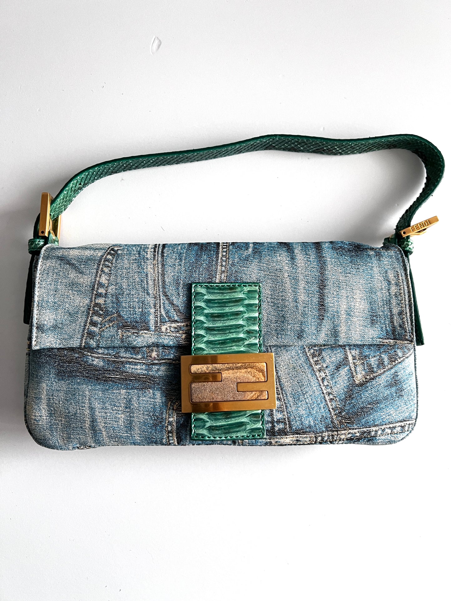 Fendi anniversary denim baguette