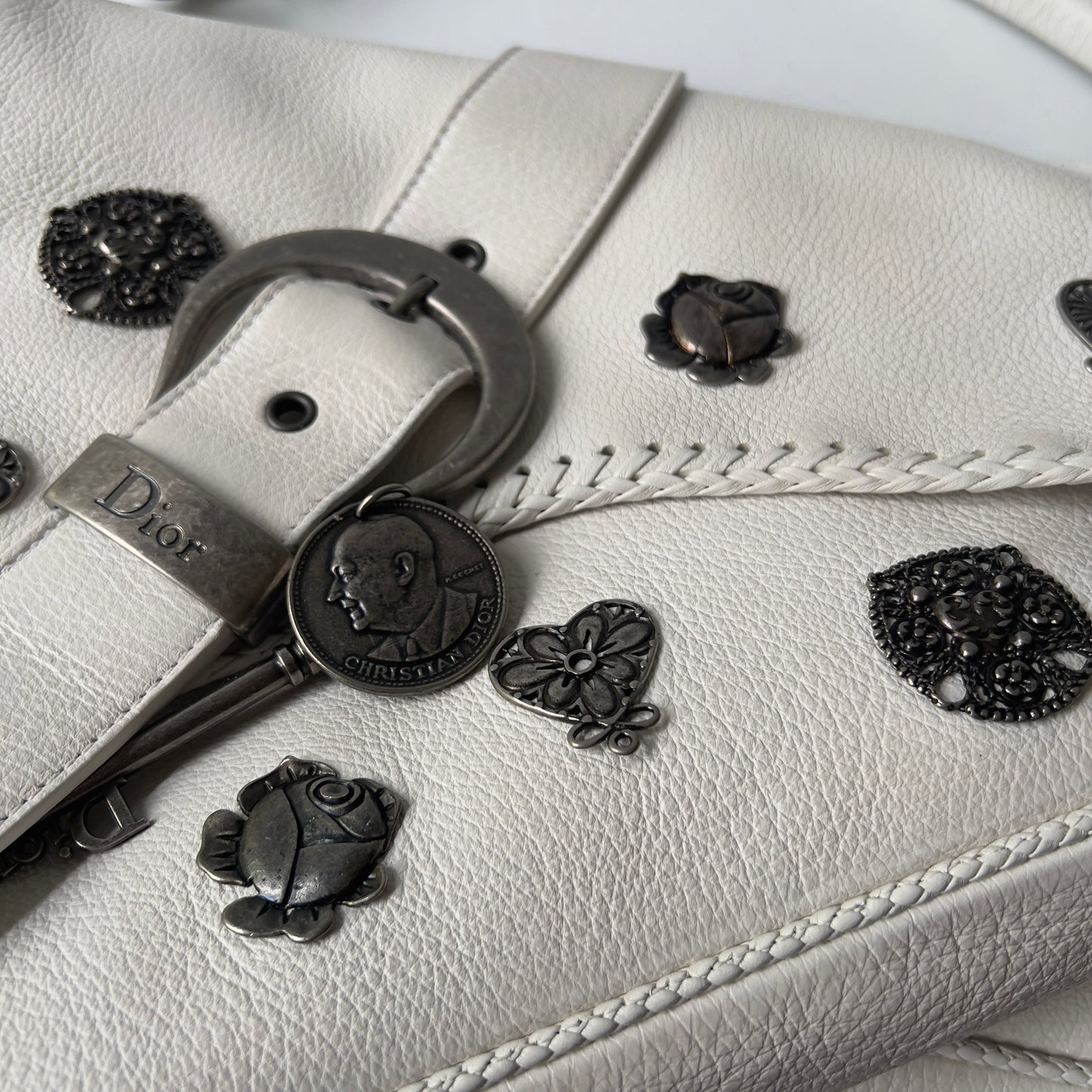 Dior Badge White Gaucho Limited Edition Bag
