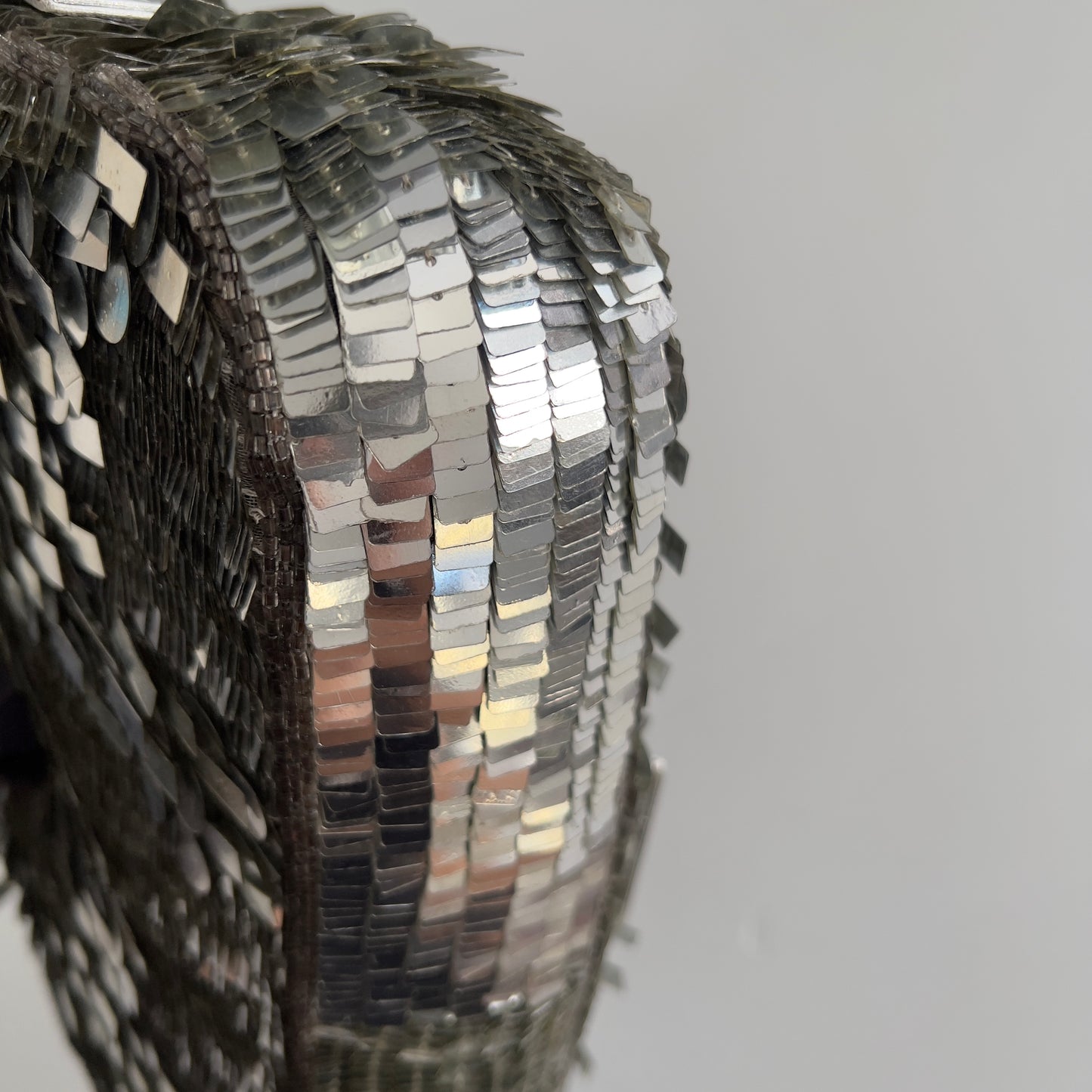 Vintage Fendi silver sequin baguette