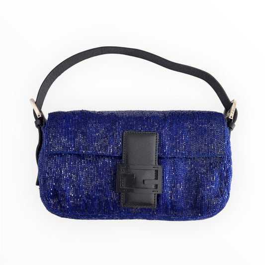 Vintage Fendi Klein Blue Beaded Baguette