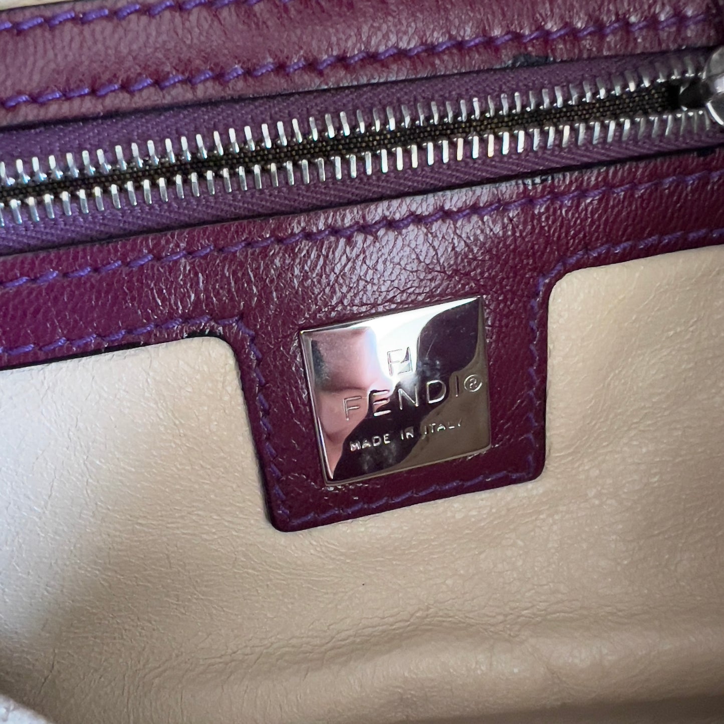 Vintage Fendi Purple Satin Baguette