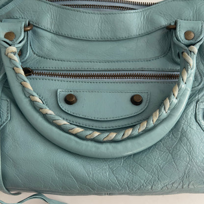 Vintage Balenciaga Light Blue First Bag 925 silver hardware