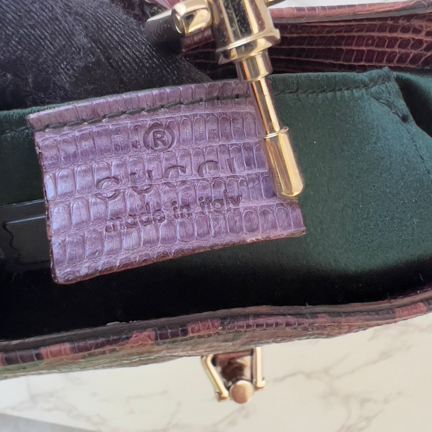 Vintage Gucci Lizard Embossed Mini Jackie