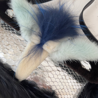 Fendi Angry Bird Python & Fur Baguette
