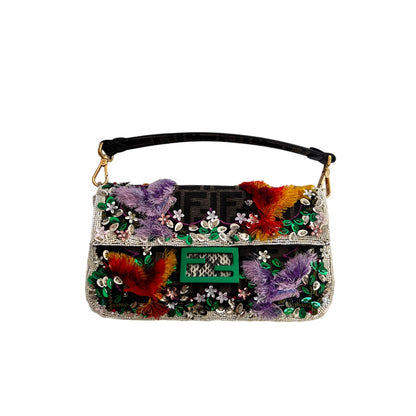 Fendi new style garden embroidered baguette