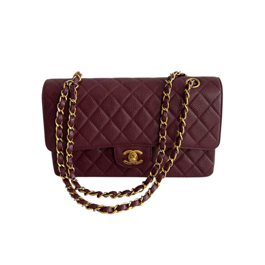 Vintage Chanel Burgundy Caviar Medium Double Flap Bag