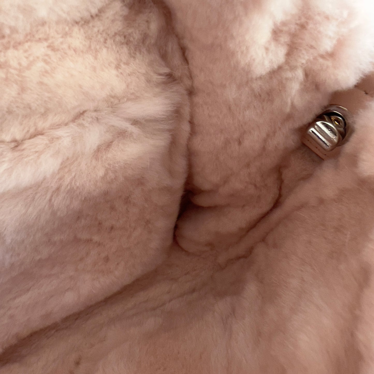 Fendi Silver Beaded Pink Fur Trimmed Baguette