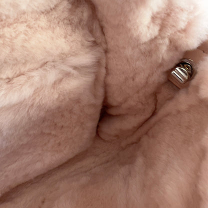 Fendi Silver Beaded Pink Fur Trimmed Baguette