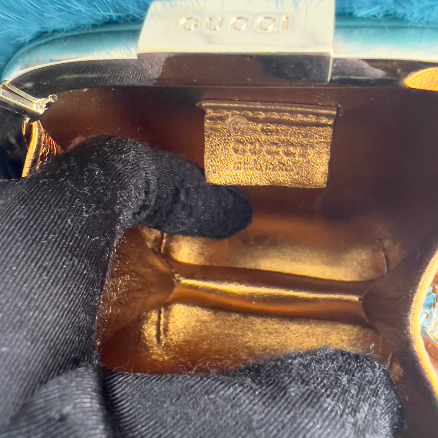 Vintage Gucci Blue Mink Fur Box