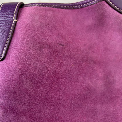 Vintage Gucci Suede Studded Jackie O Bouvier Hobo Purple