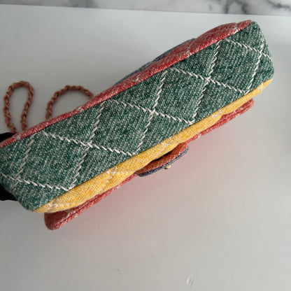 Chanel Multi Jumbo Multicolor Quilted Jersey Ultimate Stitch Flap Multiple colors