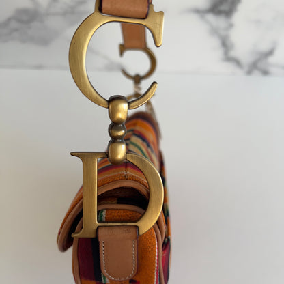 Vintage Christian Dior Limited Edition Multicolor Mexico Saddle Bag