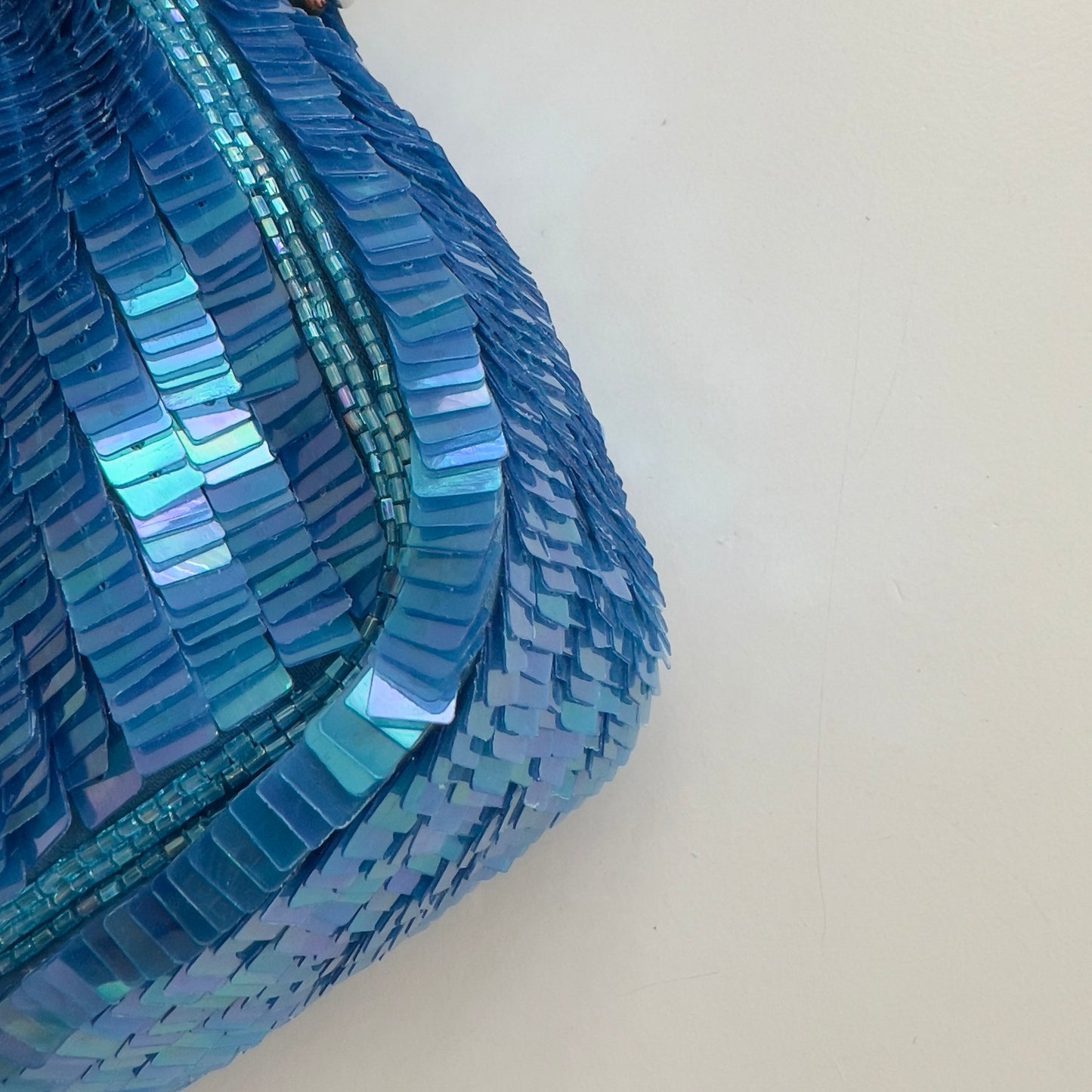 Fendi Reissue Green Stripe Blue Sequin Baguette