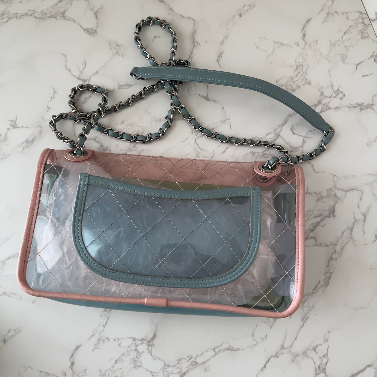 Chanel 18S Coco Splash Pastel Rainbow PVC Medium Flap Bag