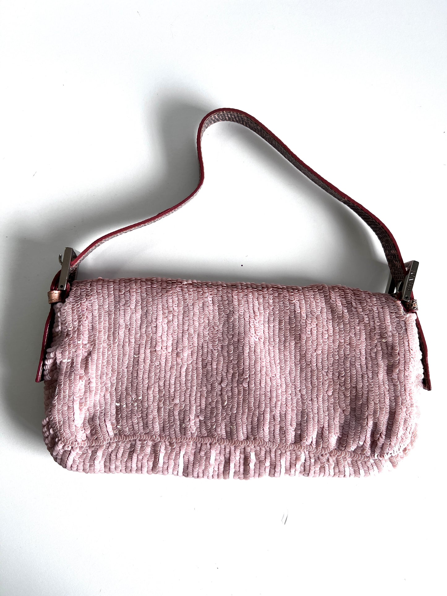 Vintage Fendi pink sequin baguette