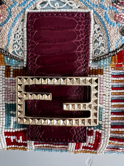 Fendi embroidered beaded baguette