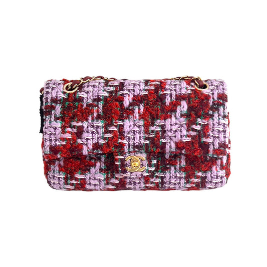 Chanel christams limited edition tweed double flap