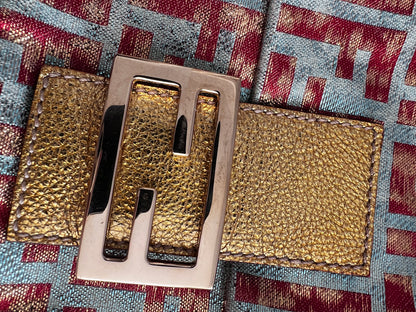 Fendi shimmering FF cloth baguette
