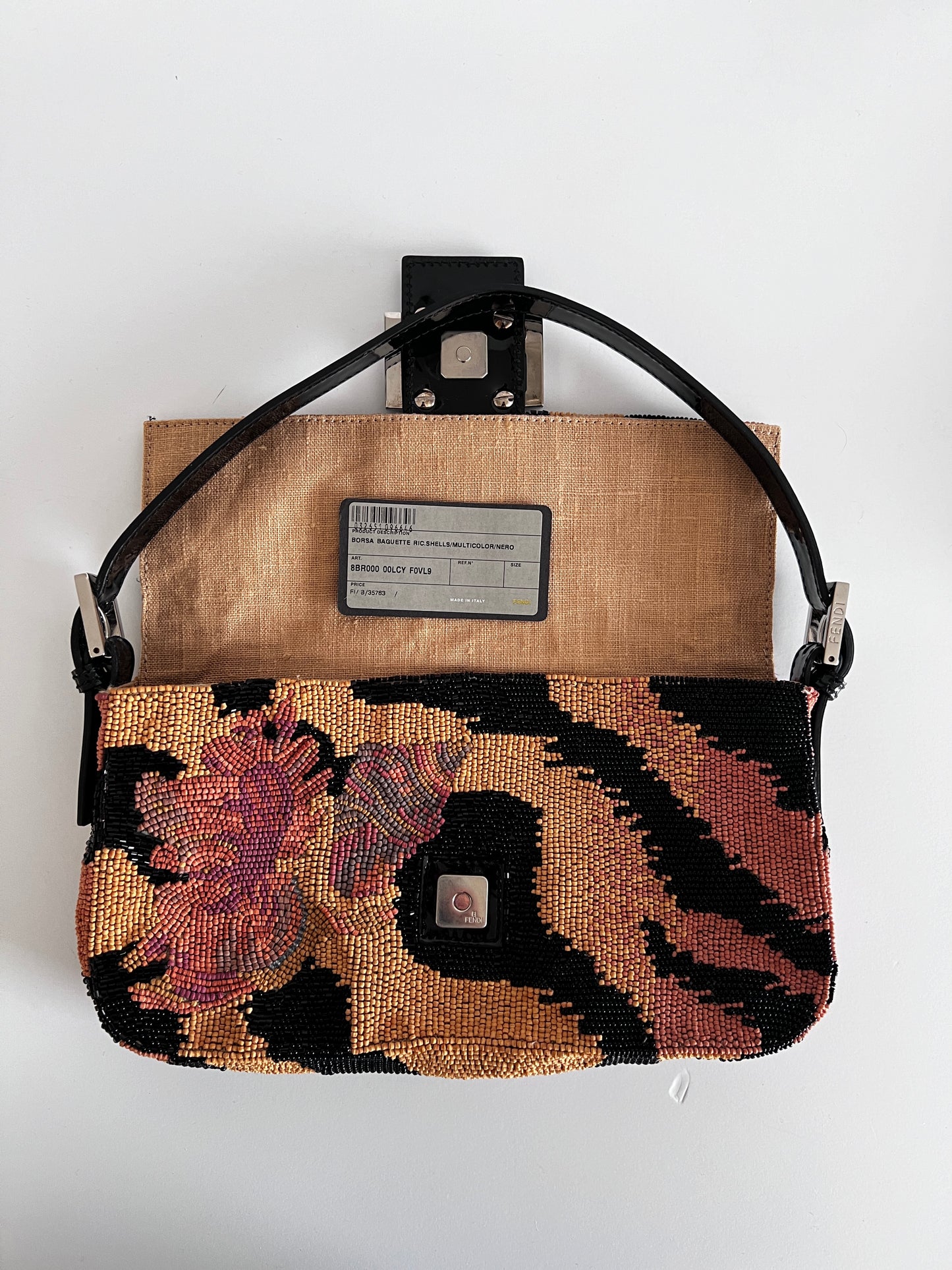 Fendi conch wooden beads baguette