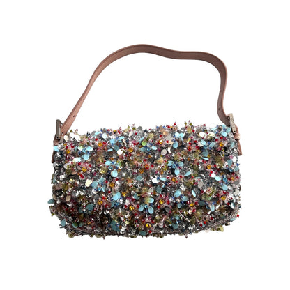 Rare Fendi multicolored diamond and sequin baguette