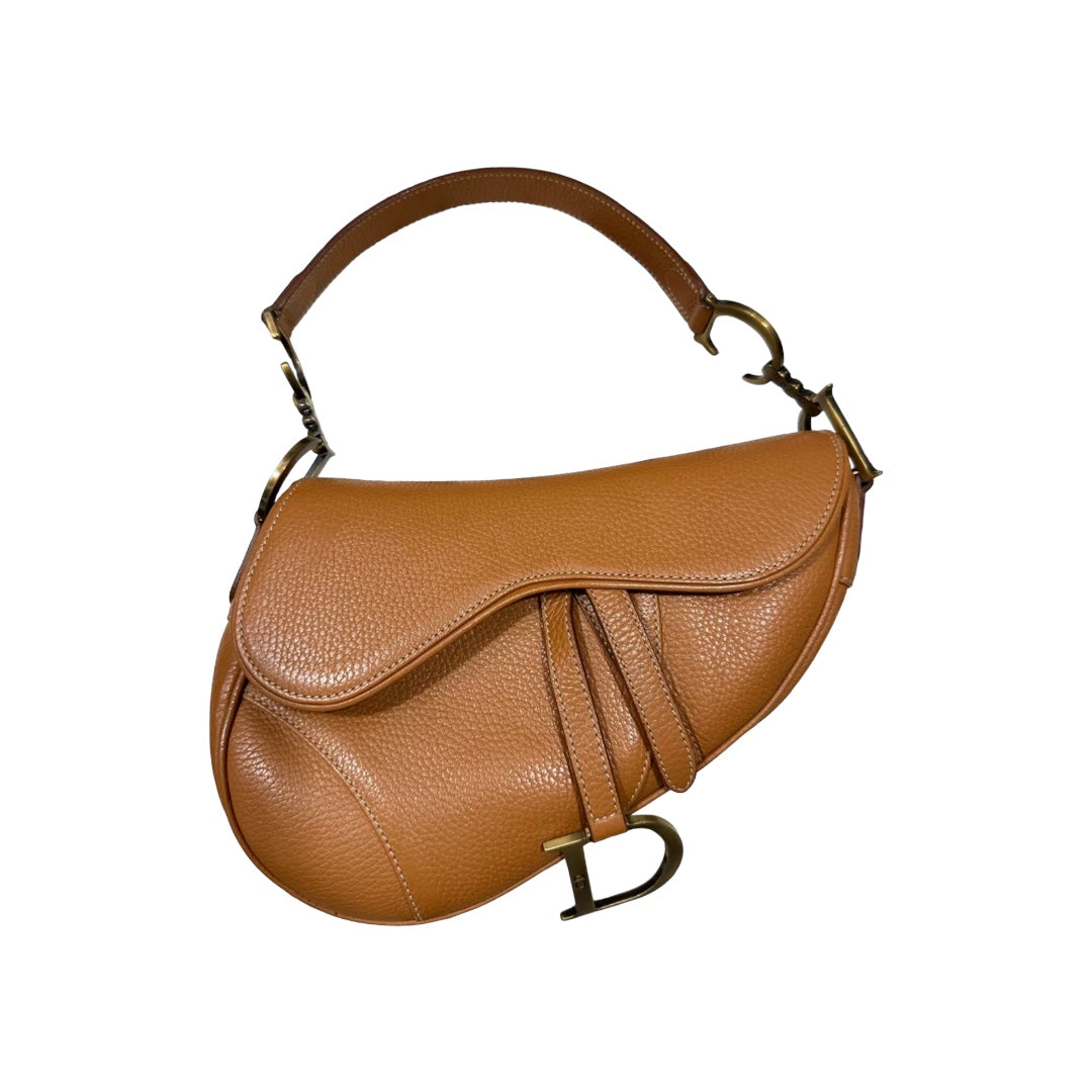 Dior caramel color leather saddle