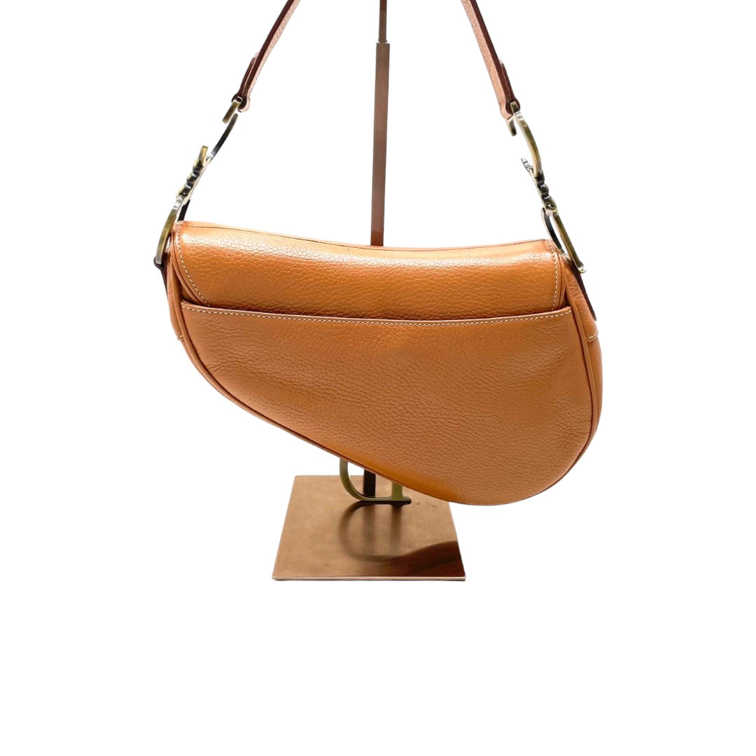 Dior caramel color leather saddle