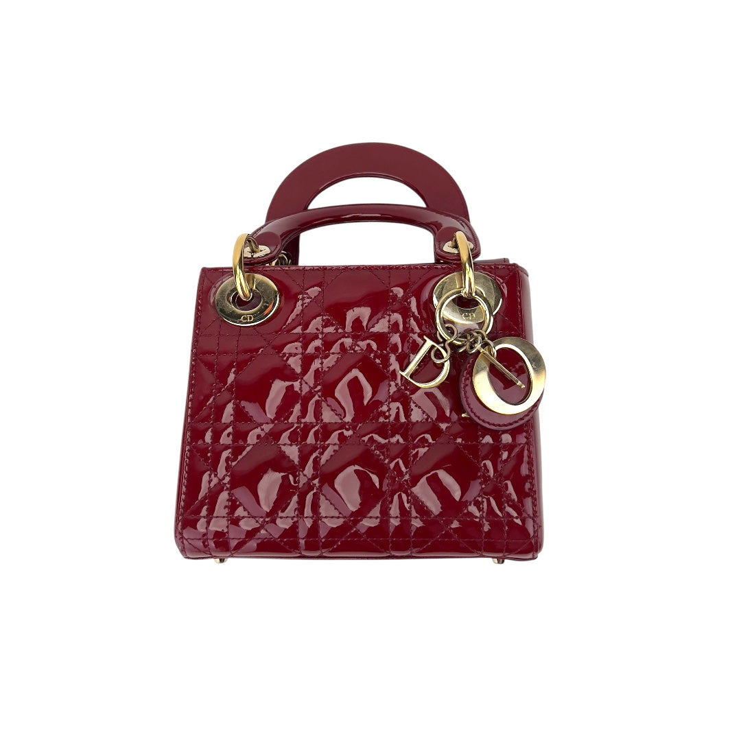 Dior Burgundy Patent mini lady Dior bag