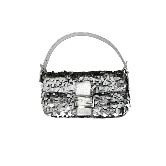 Vintagr Fendi silver sequin baguette